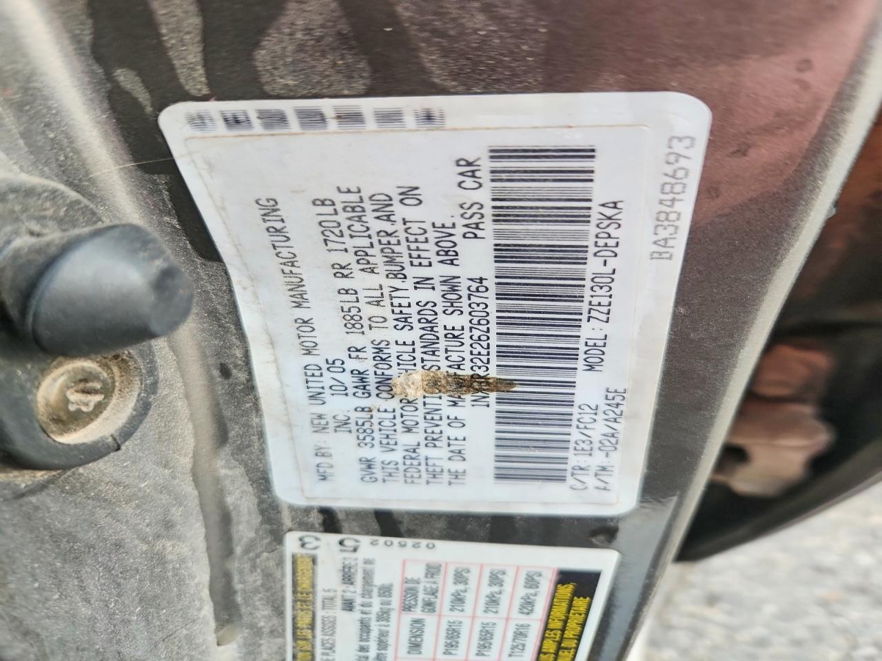 2006 TOYOTA COROLLA S photo 34