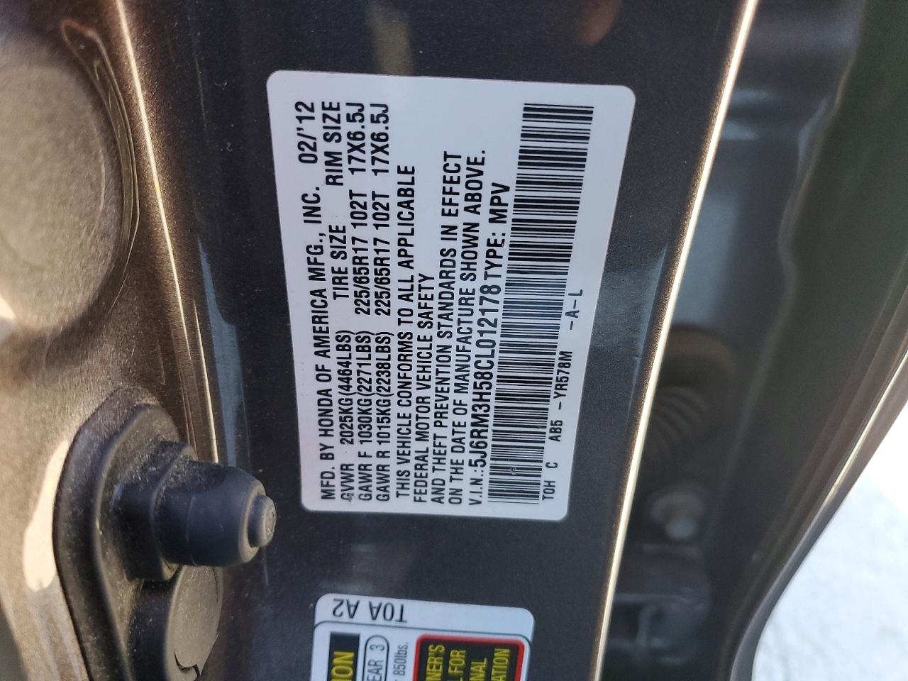 2012 HONDA CR-V EX photo 27