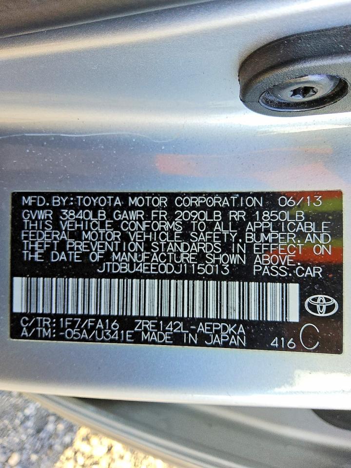 2013 TOYOTA COROLLA BASE photo 12