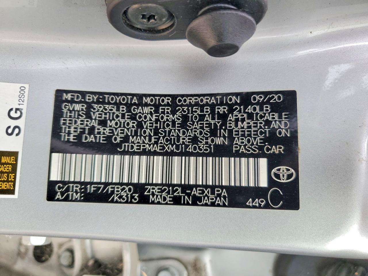 2021 TOYOTA COROLLA LE photo 34
