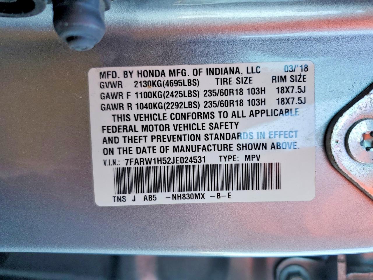 2018 HONDA CR-V EX photo 12