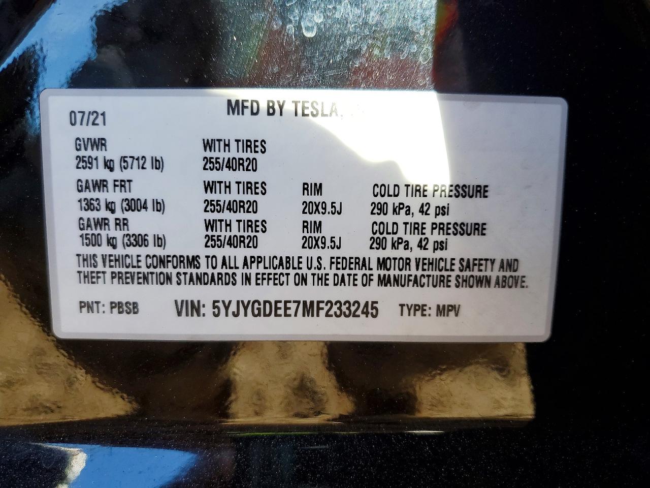 2021 TESLA MODEL Y photo 12