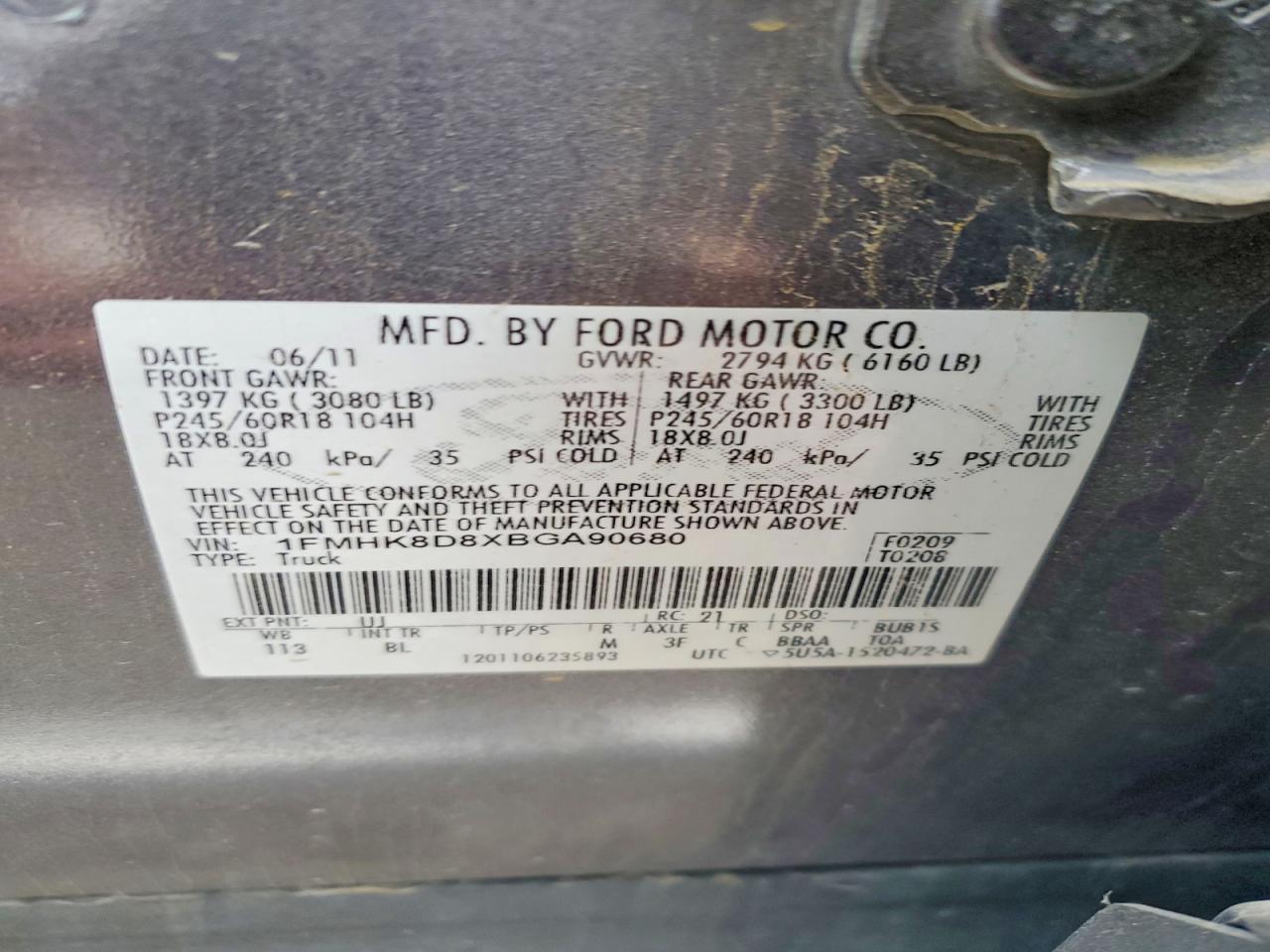 2011 FORD EXPLORER photo 13
