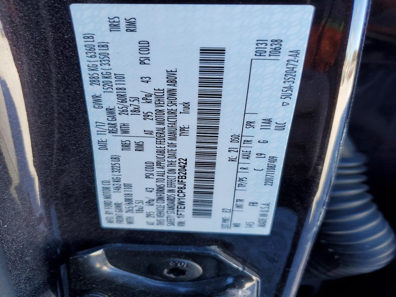2018 FORD F150 SUPERCREW photo 12
