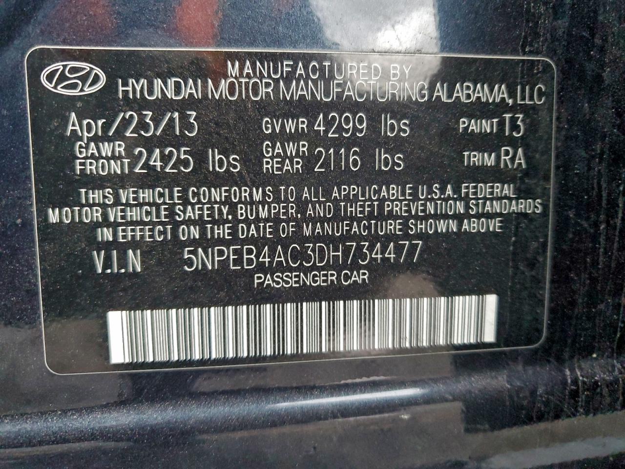 2013 HYUNDAI SONATA GLS photo 23