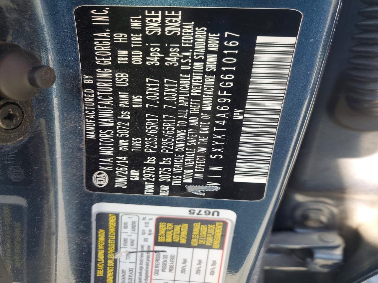 2015 KIA SORENTO LX photo 12