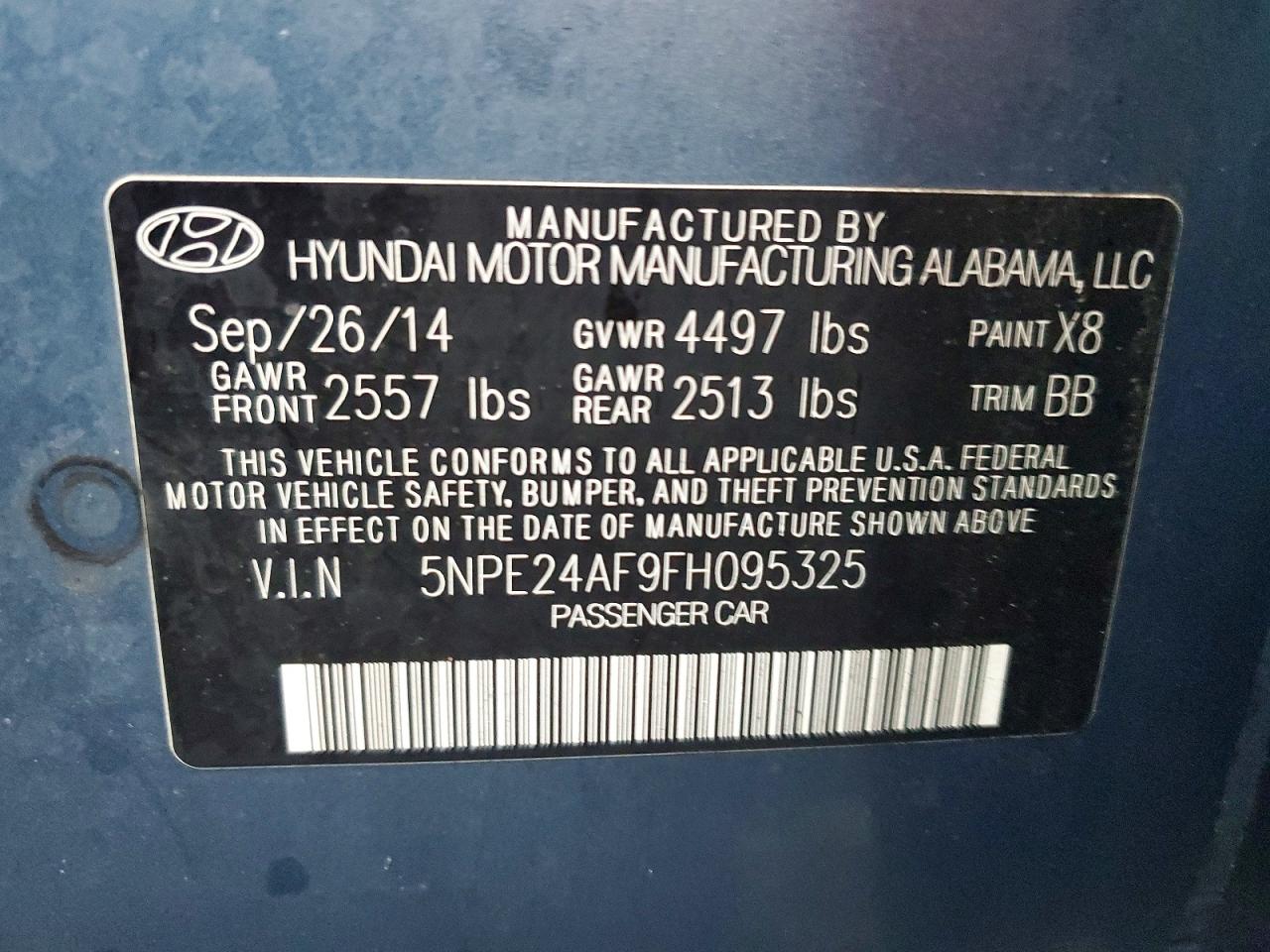 2015 HYUNDAI SONATA SE photo 12