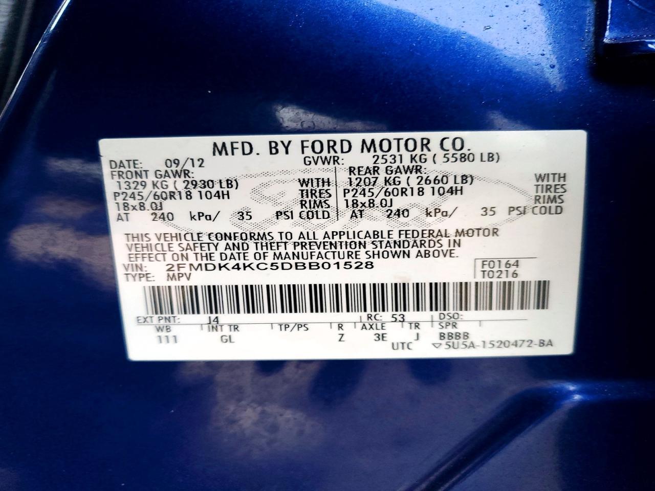 2013 FORD EDGE LIMITED photo 13