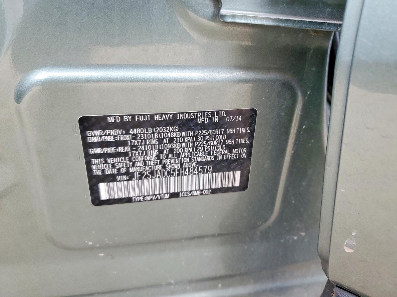 2015 SUBARU FORESTER 2.5I PREMIUM photo 14