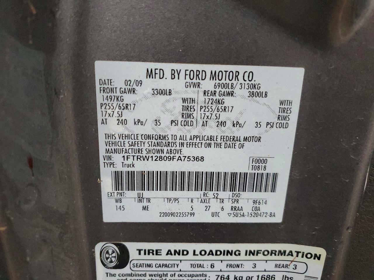 2009 FORD F150 SUPERCREW photo 12