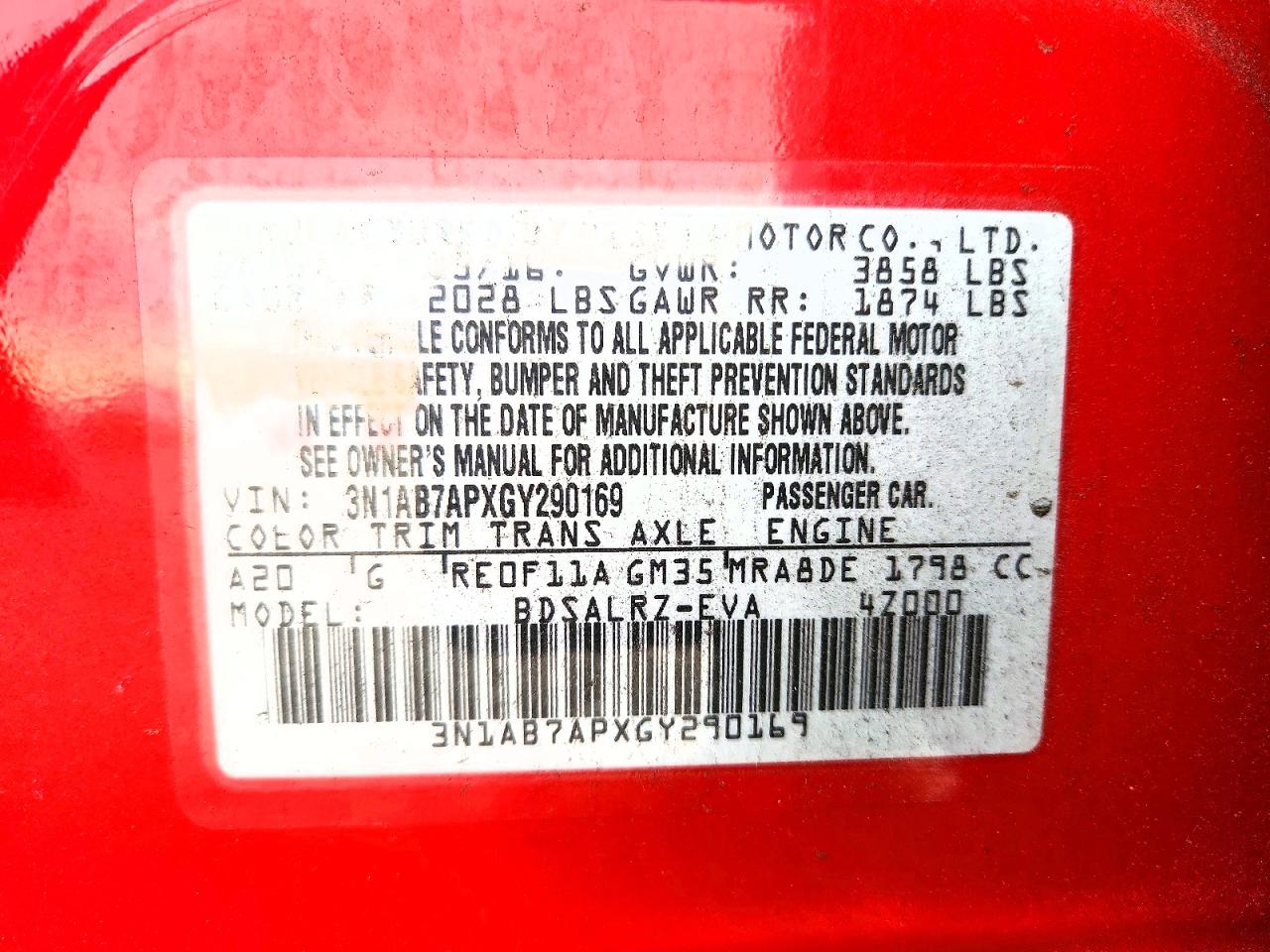 2016 NISSAN SENTRA S photo 13