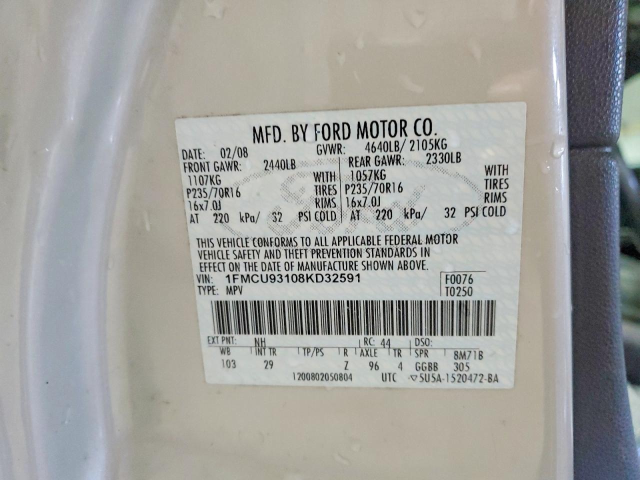 2008 FORD ESCAPE XLT photo 25