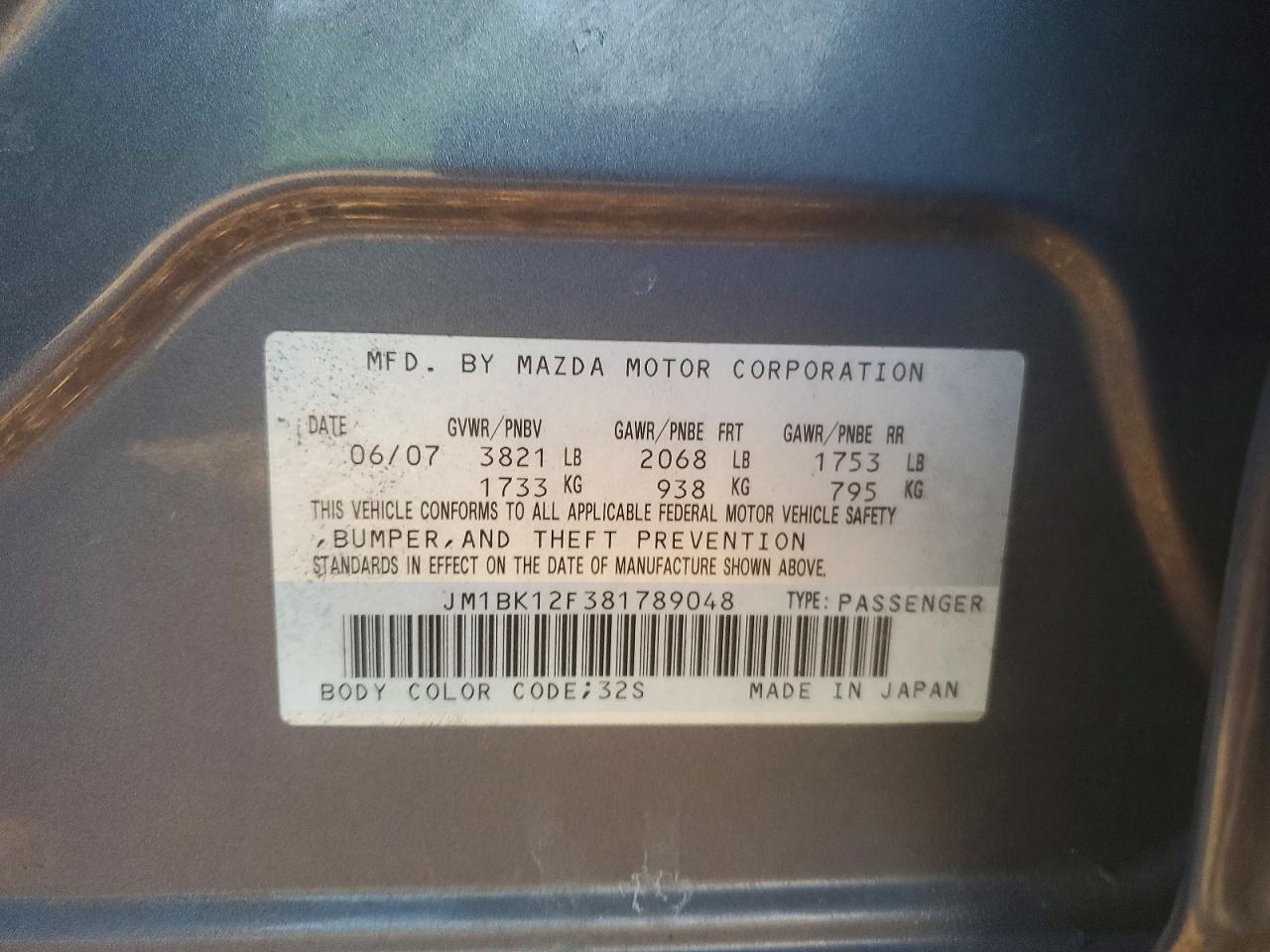 2008 MAZDA 3 I photo 12