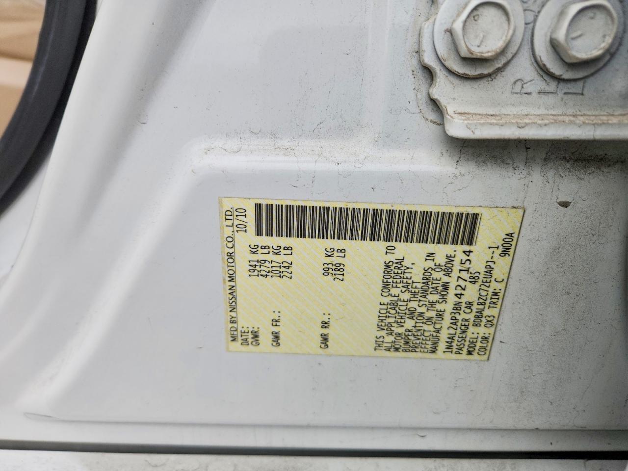 2011 NISSAN ALTIMA BASE photo 12