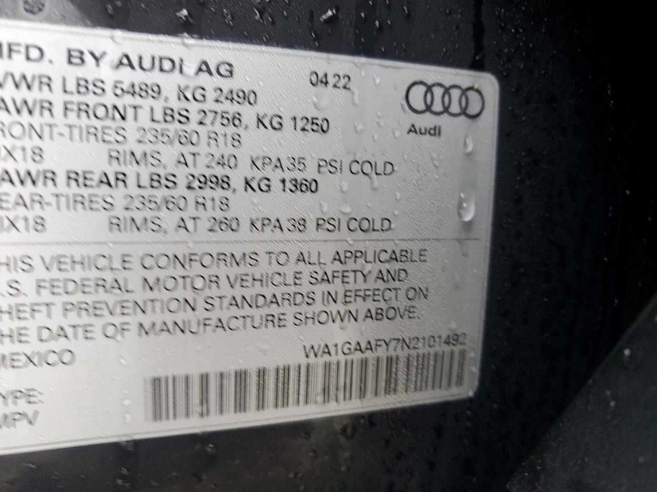 2022 AUDI Q5 PREMIUM 45 photo 12