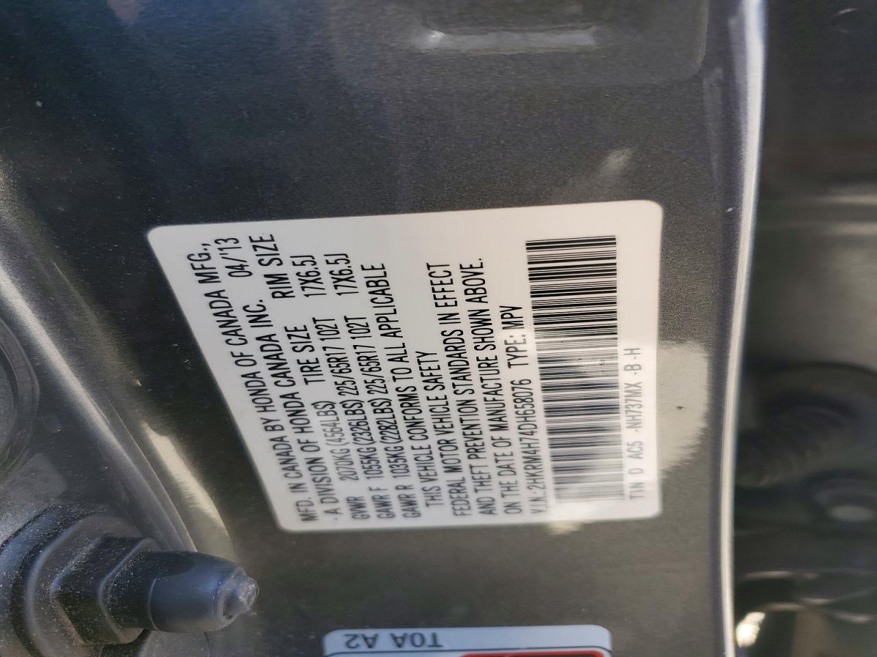 2013 HONDA CR-V EXL photo 13