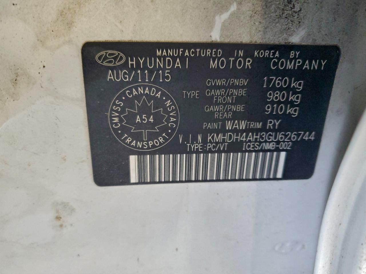 2016 HYUNDAI ELANTRA SE photo 12