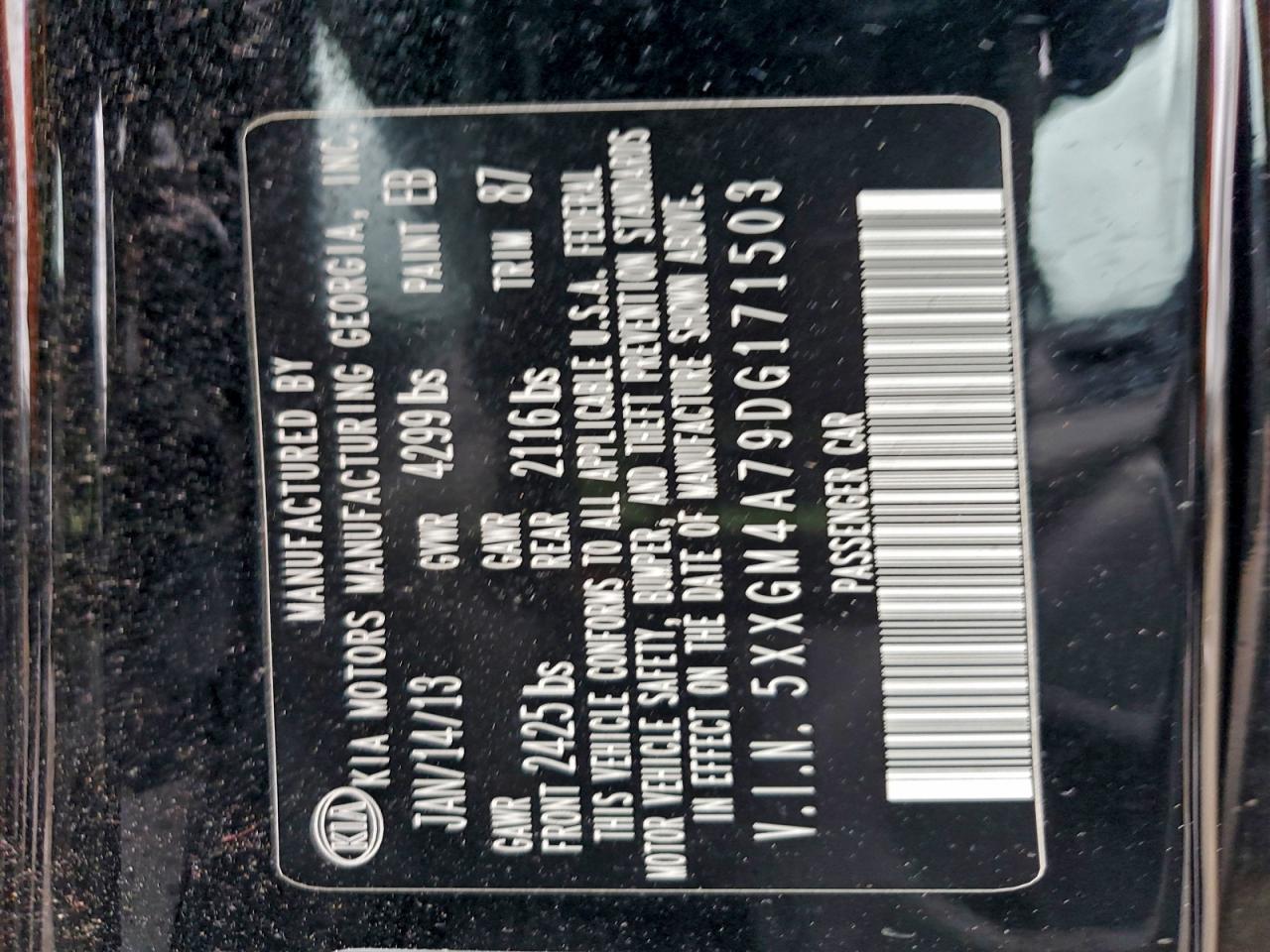 2013 KIA OPTIMA LX photo 12