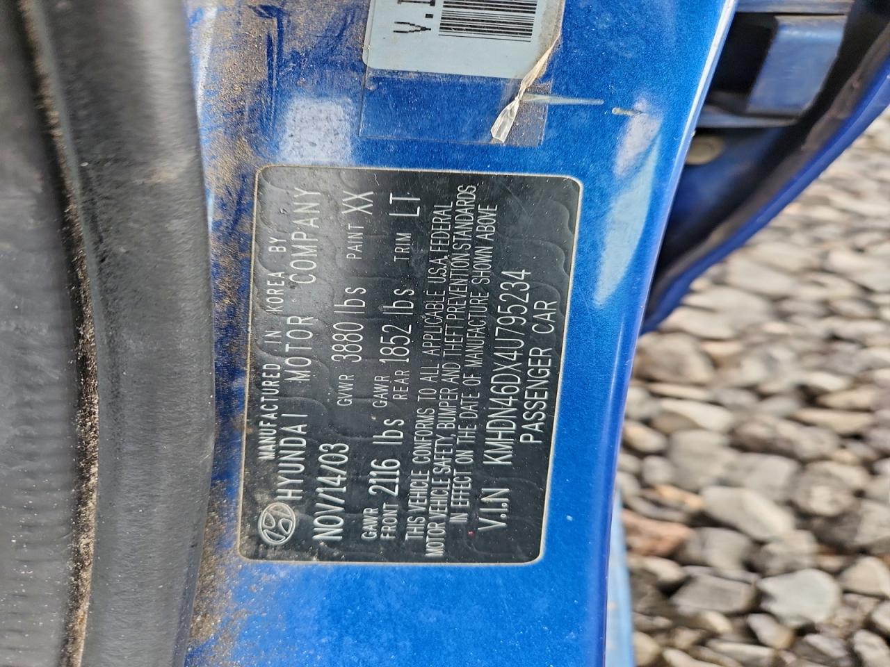 2004 HYUNDAI ELANTRA GLS photo 12