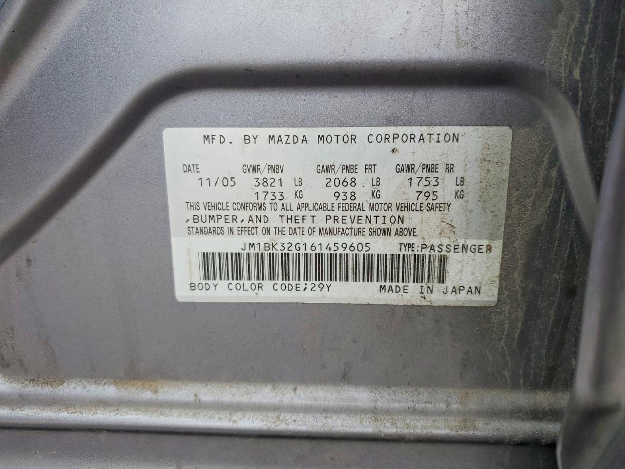 2006 MAZDA 3 I photo 23