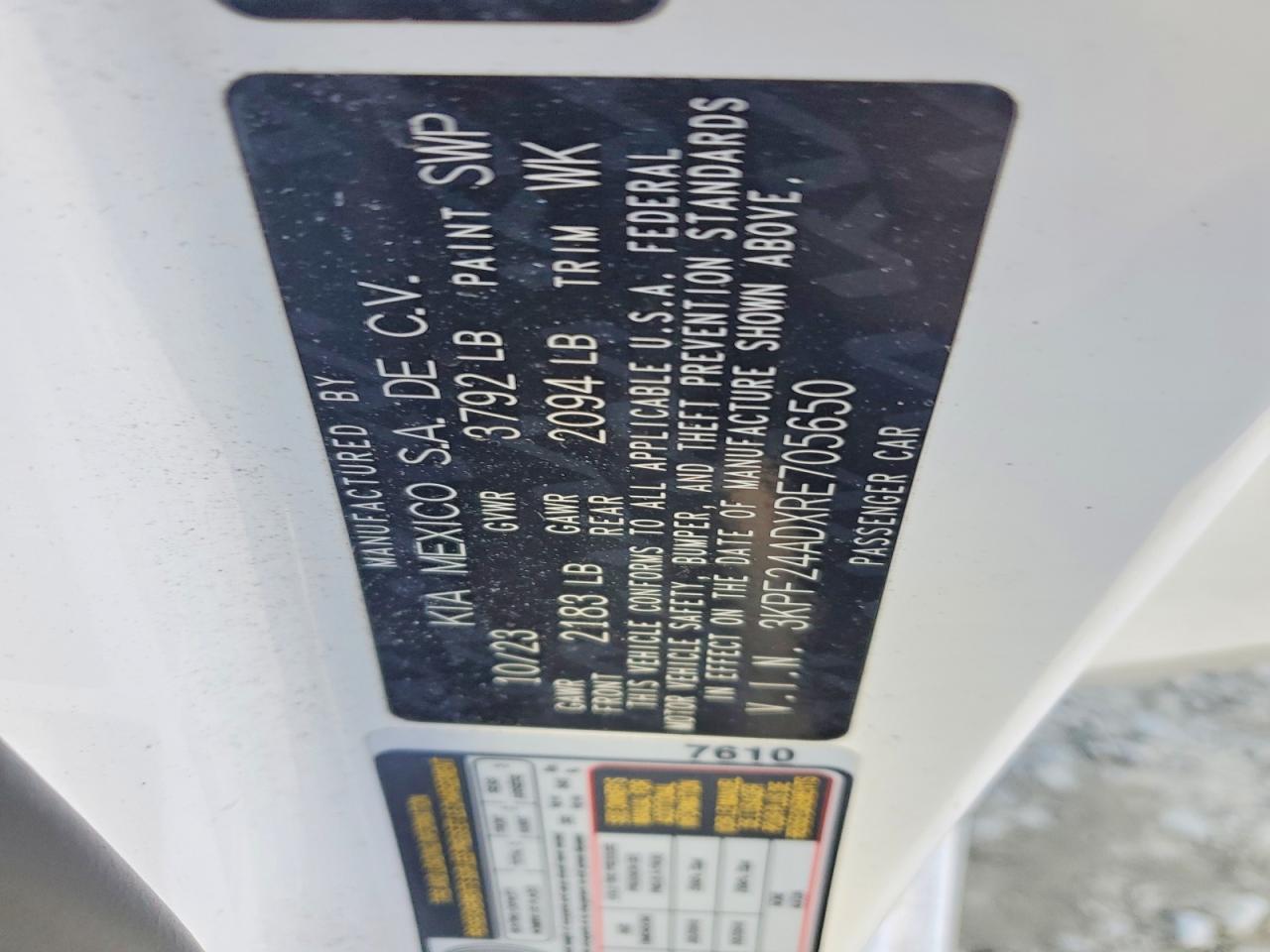 2024 KIA FORTE LX photo 12