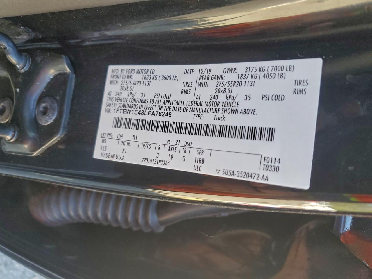 2020 FORD F150 SUPERCREW photo 12