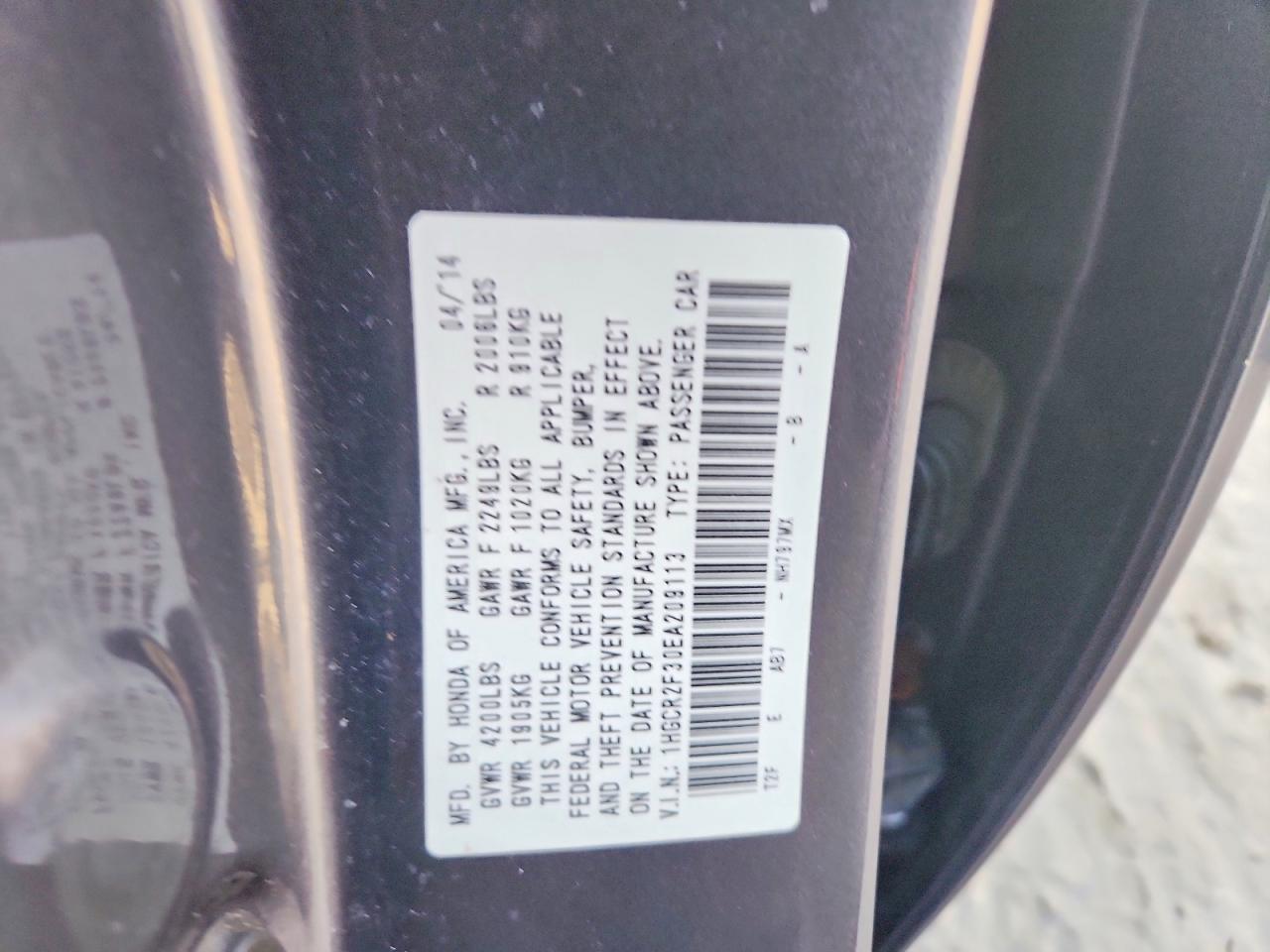 2014 HONDA ACCORD LX photo 12