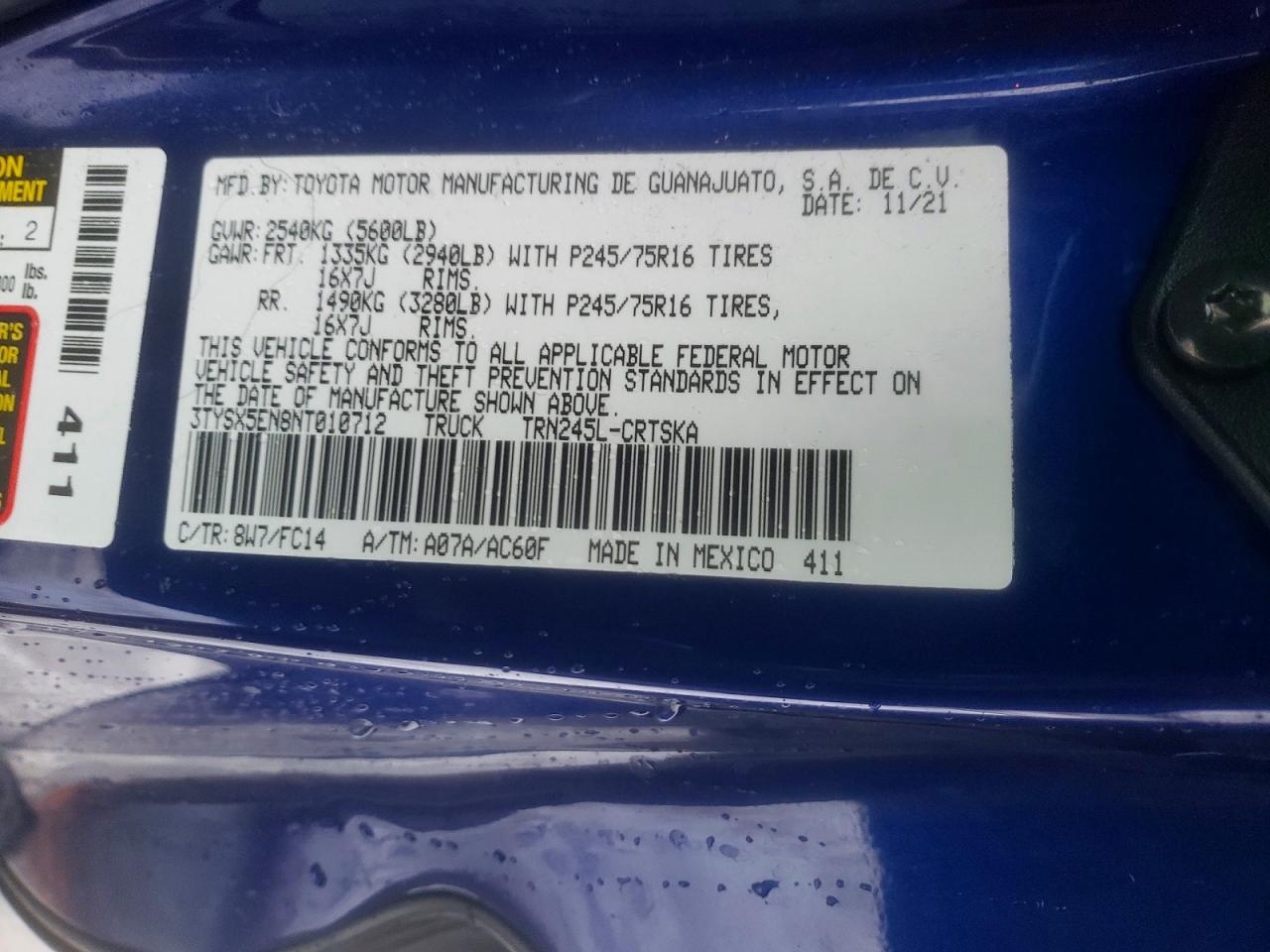 2022 TOYOTA TACOMA ACCESS CAB photo 12