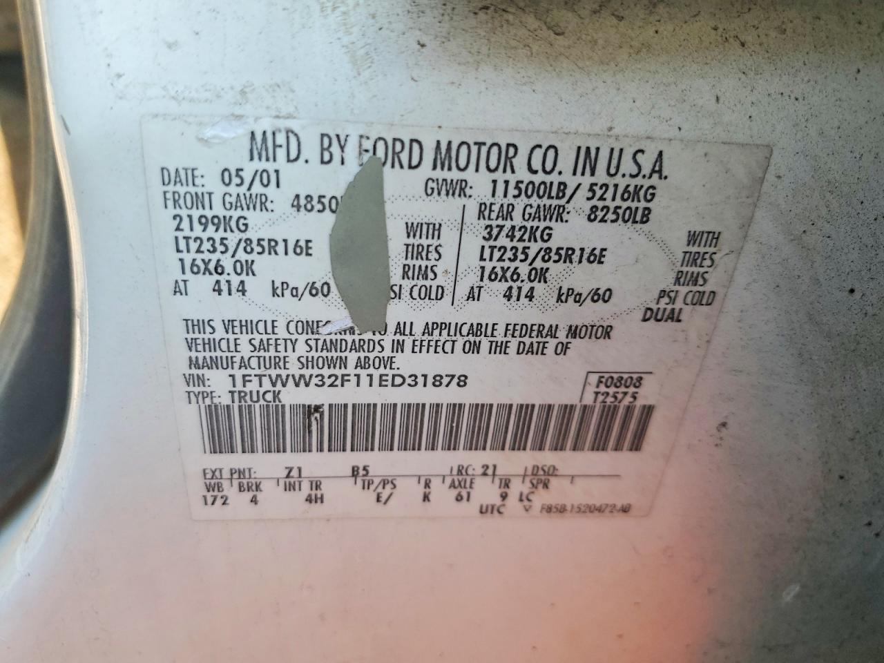 2001 FORD SUPER DUTY F-350 W/D photo 10