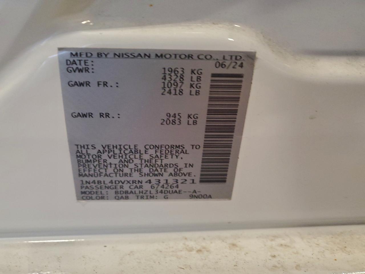 2024 NISSAN ALTIMA SV photo 12