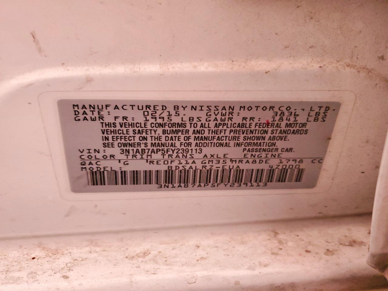 2015 NISSAN SENTRA S photo 34