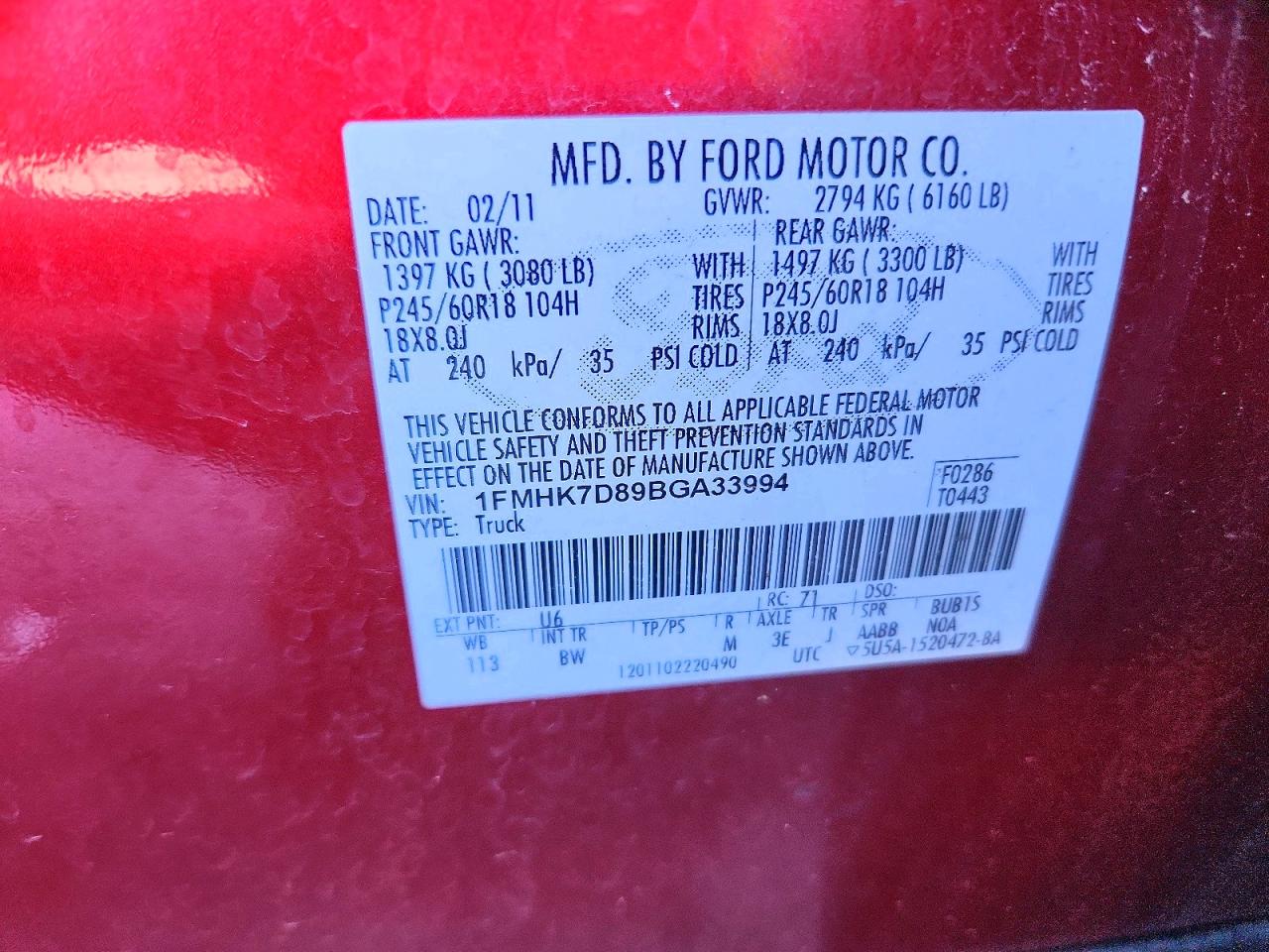 2011 FORD EXPLORER XLT photo 13