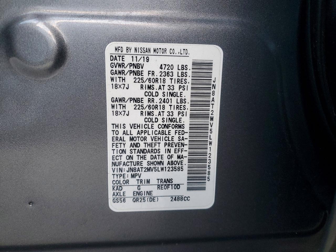 2020 NISSAN ROGUE S photo 13