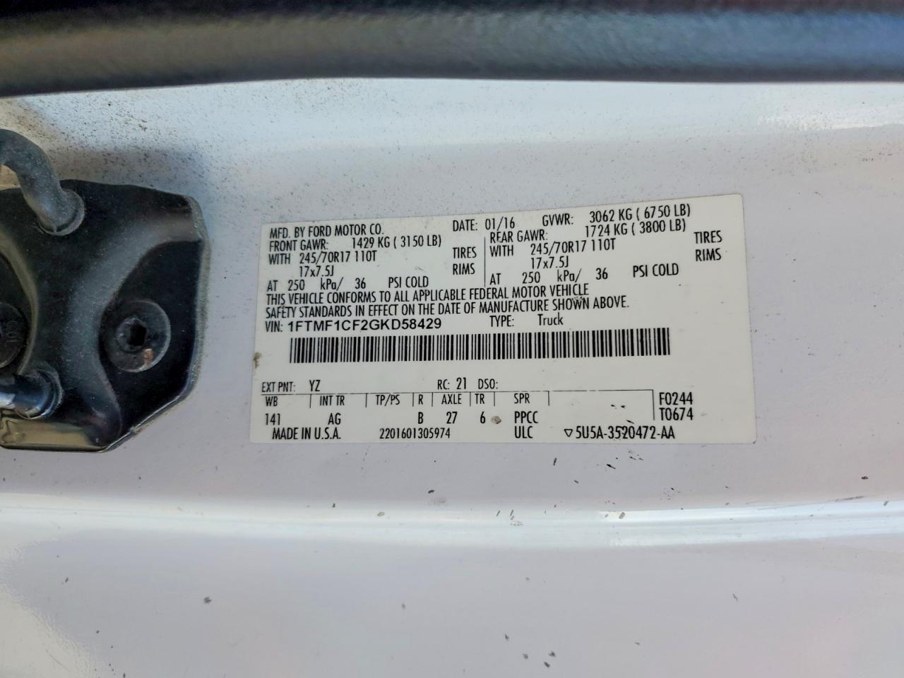 2016 FORD F150 photo 13