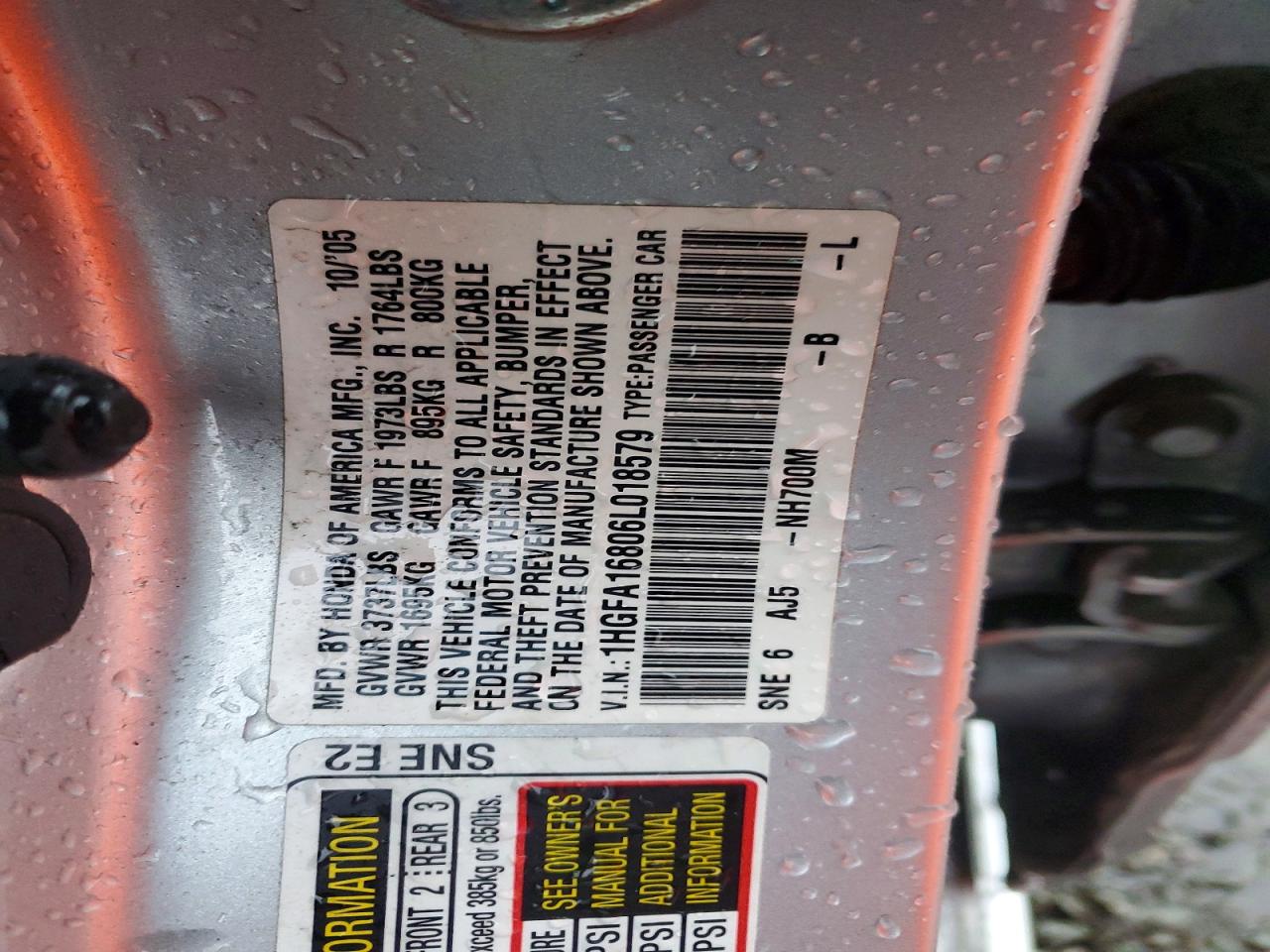 2006 HONDA CIVIC EX photo 12