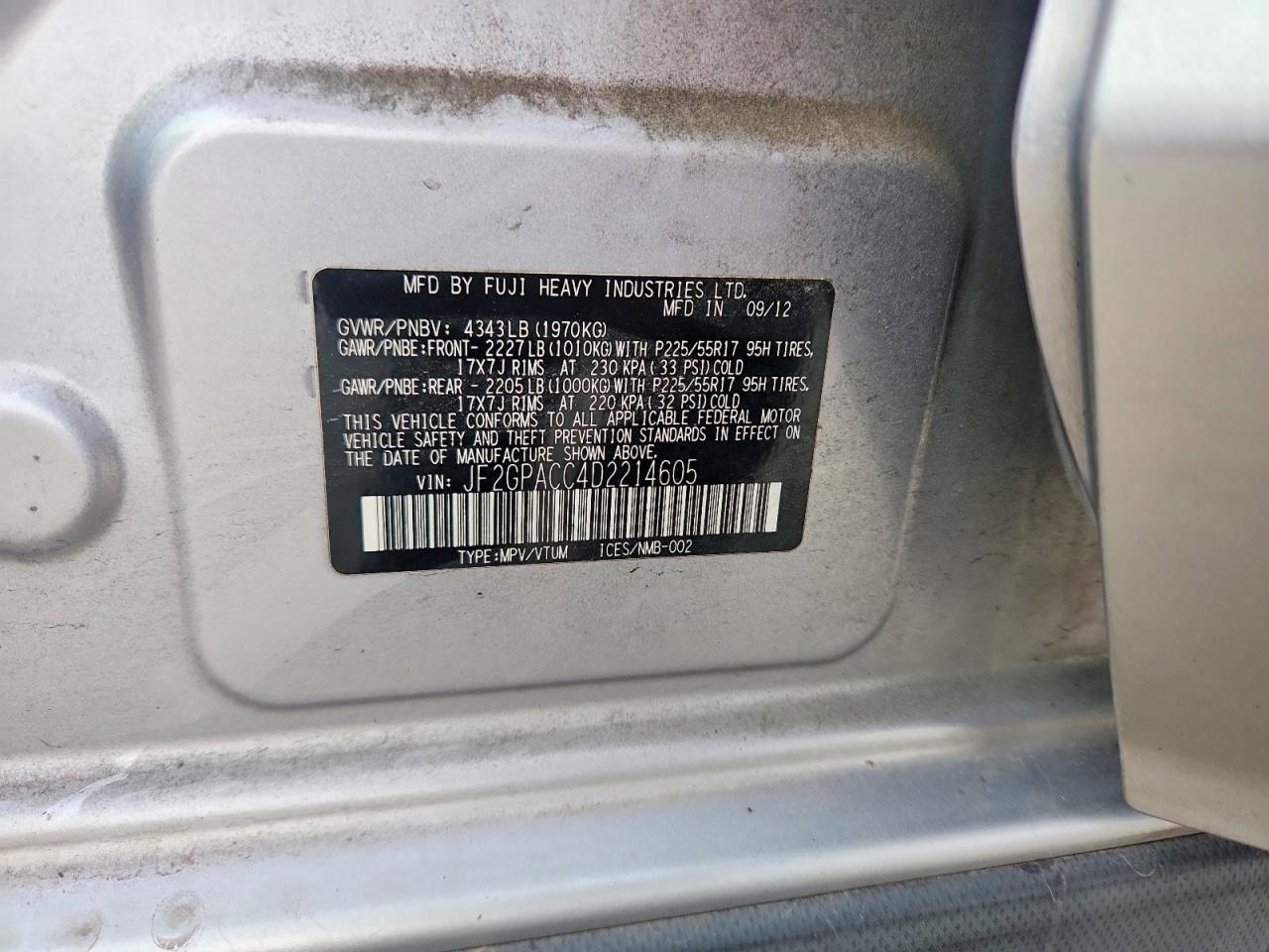 2013 SUBARU XV CROSSTREK 2.0 PREMIUM photo 13