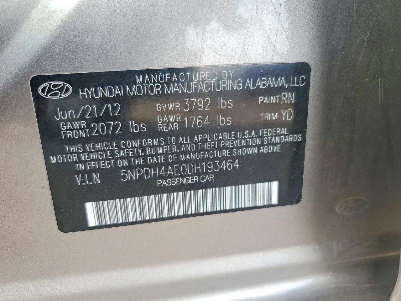 2013 HYUNDAI ELANTRA GLS photo 12