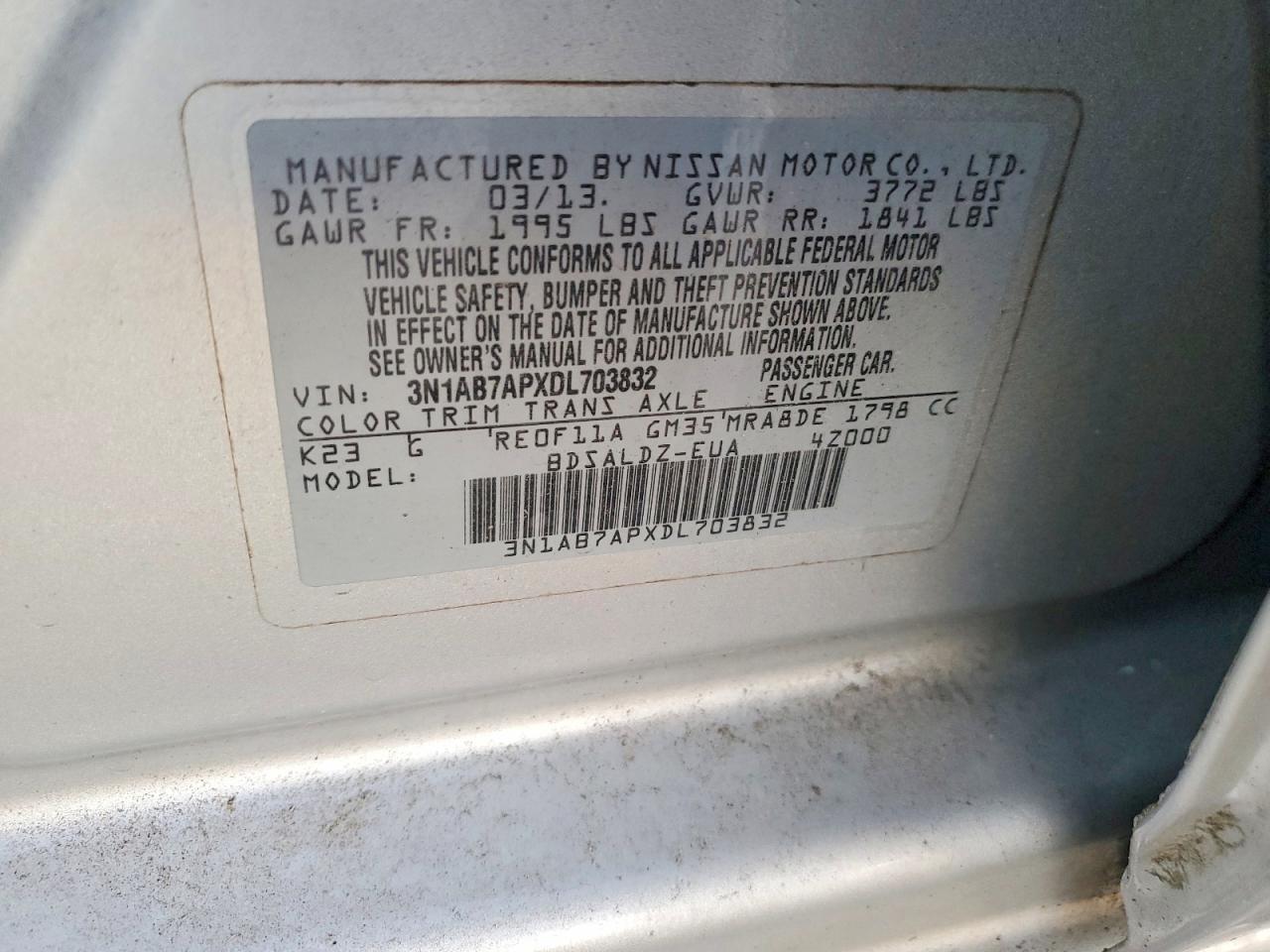 2013 NISSAN SENTRA S photo 12