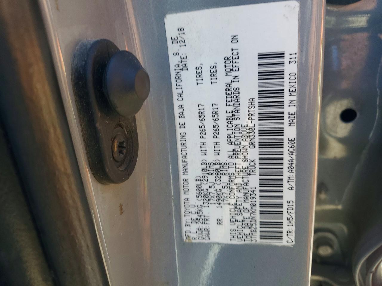 2019 TOYOTA TACOMA DOUBLE CAB photo 12
