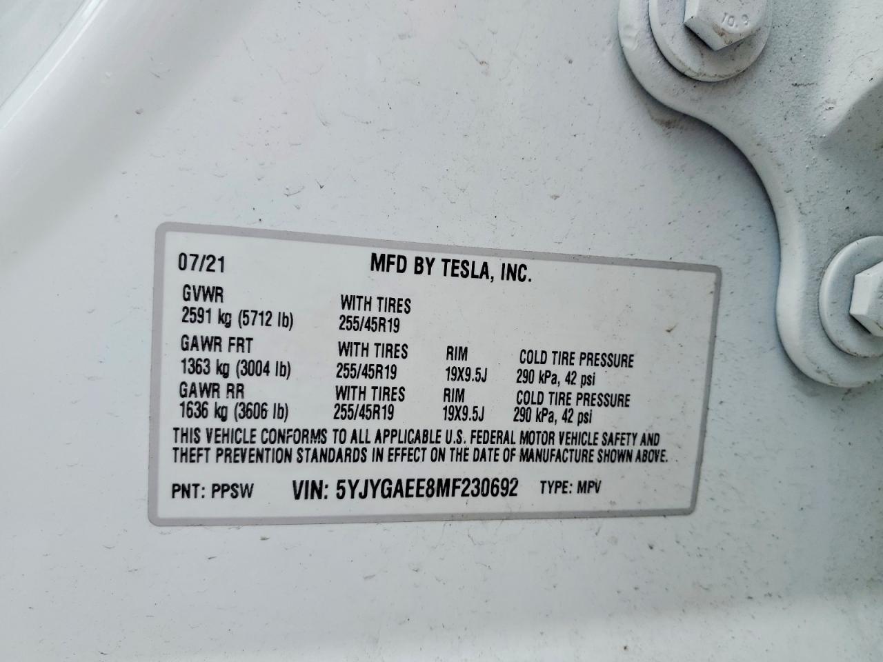 2021 TESLA MODEL Y photo 13