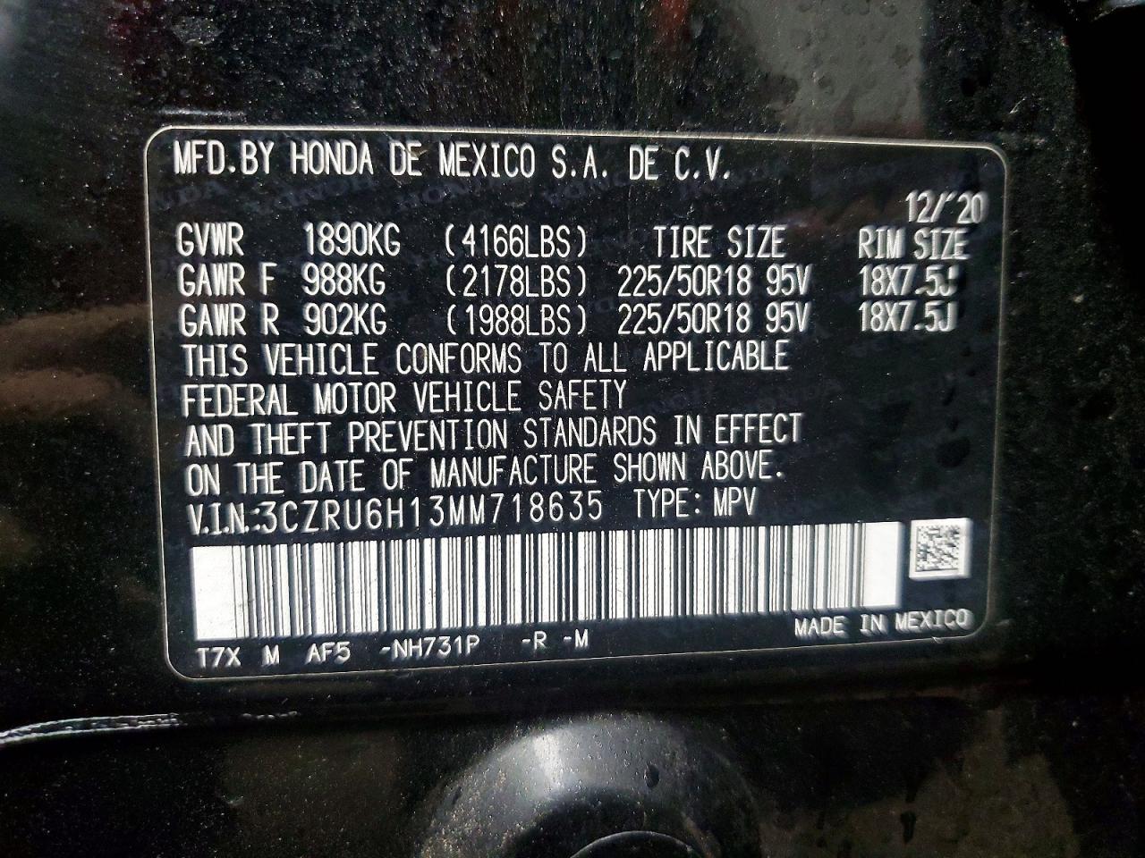 2021 HONDA HR-V SPORT photo 12