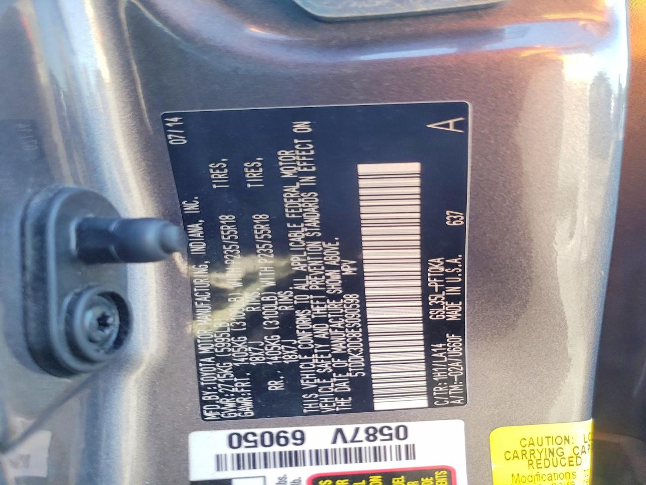 2014 TOYOTA SIENNA XLE photo 13