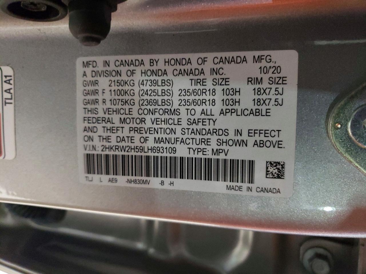 2020 HONDA CR-V EX photo 13