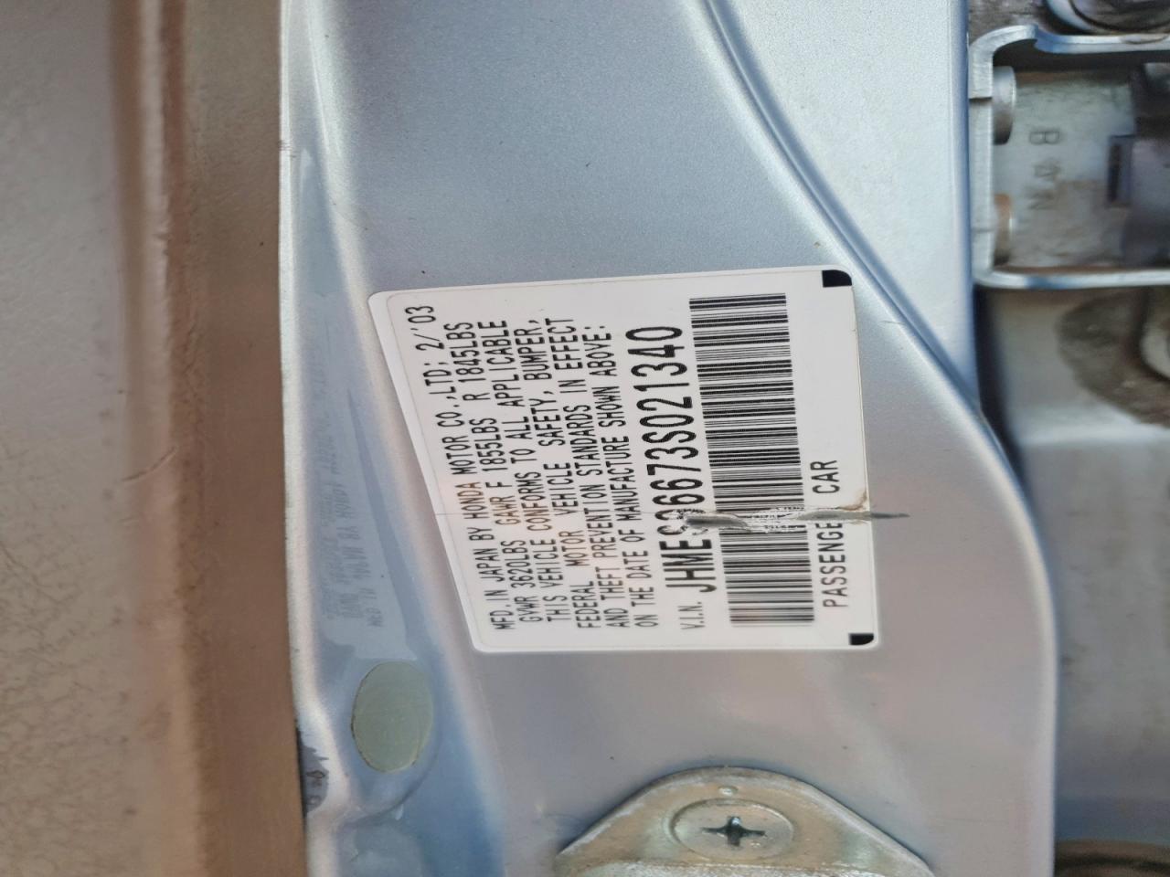 2003 HONDA CIVIC HYBRID photo 12