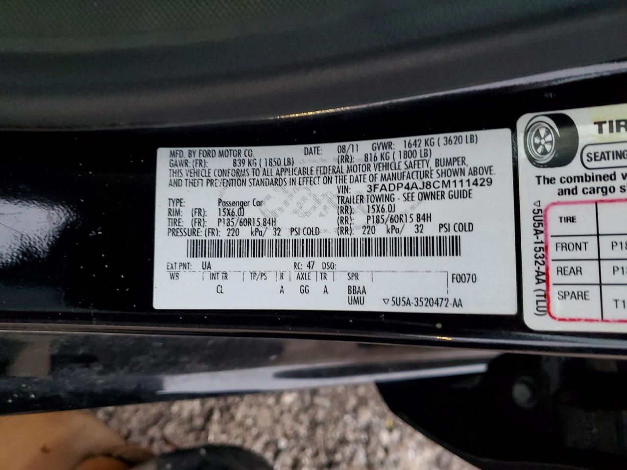 2012 FORD FIESTA S photo 12