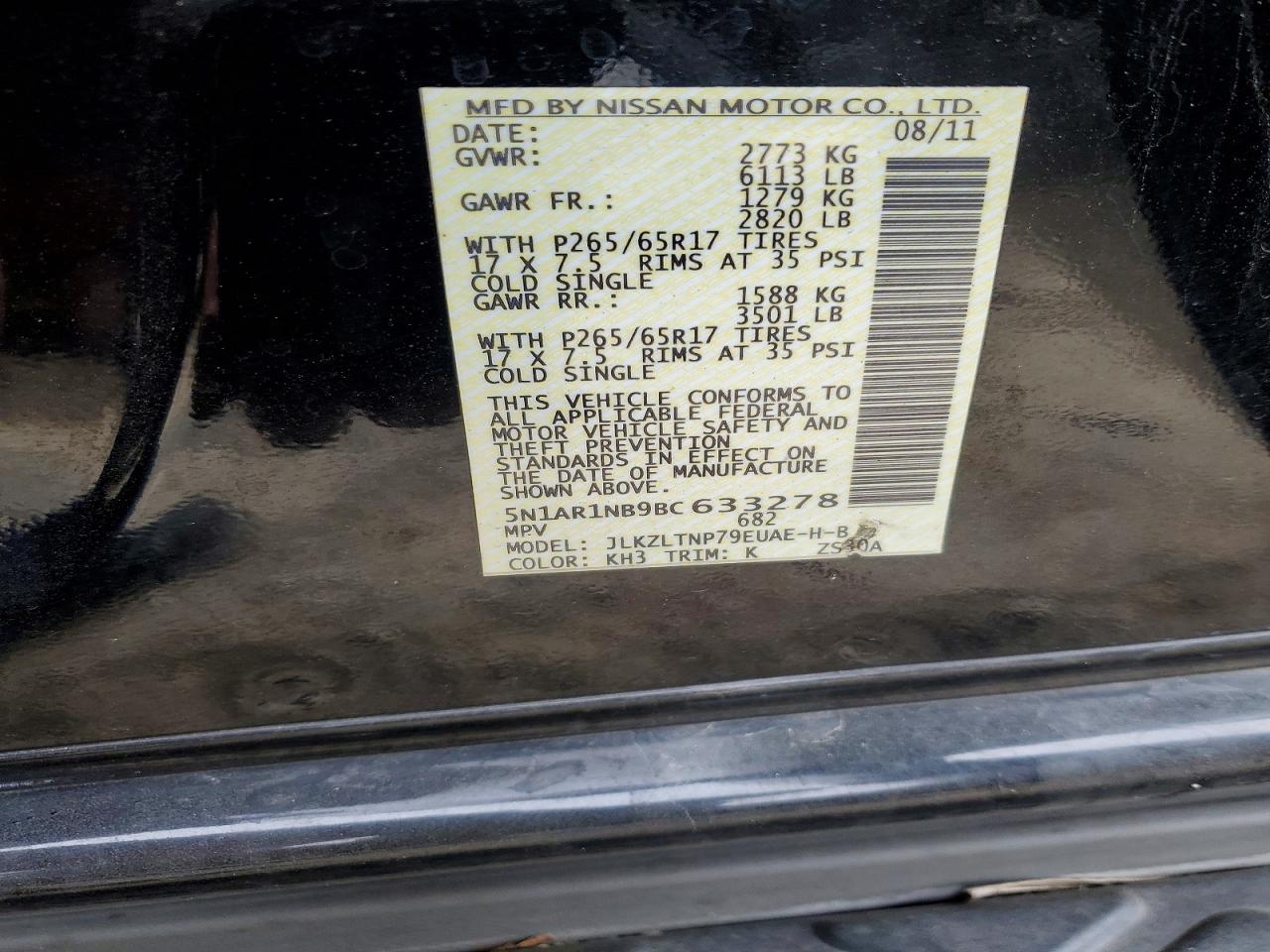2011 NISSAN PATHFINDER S photo 13