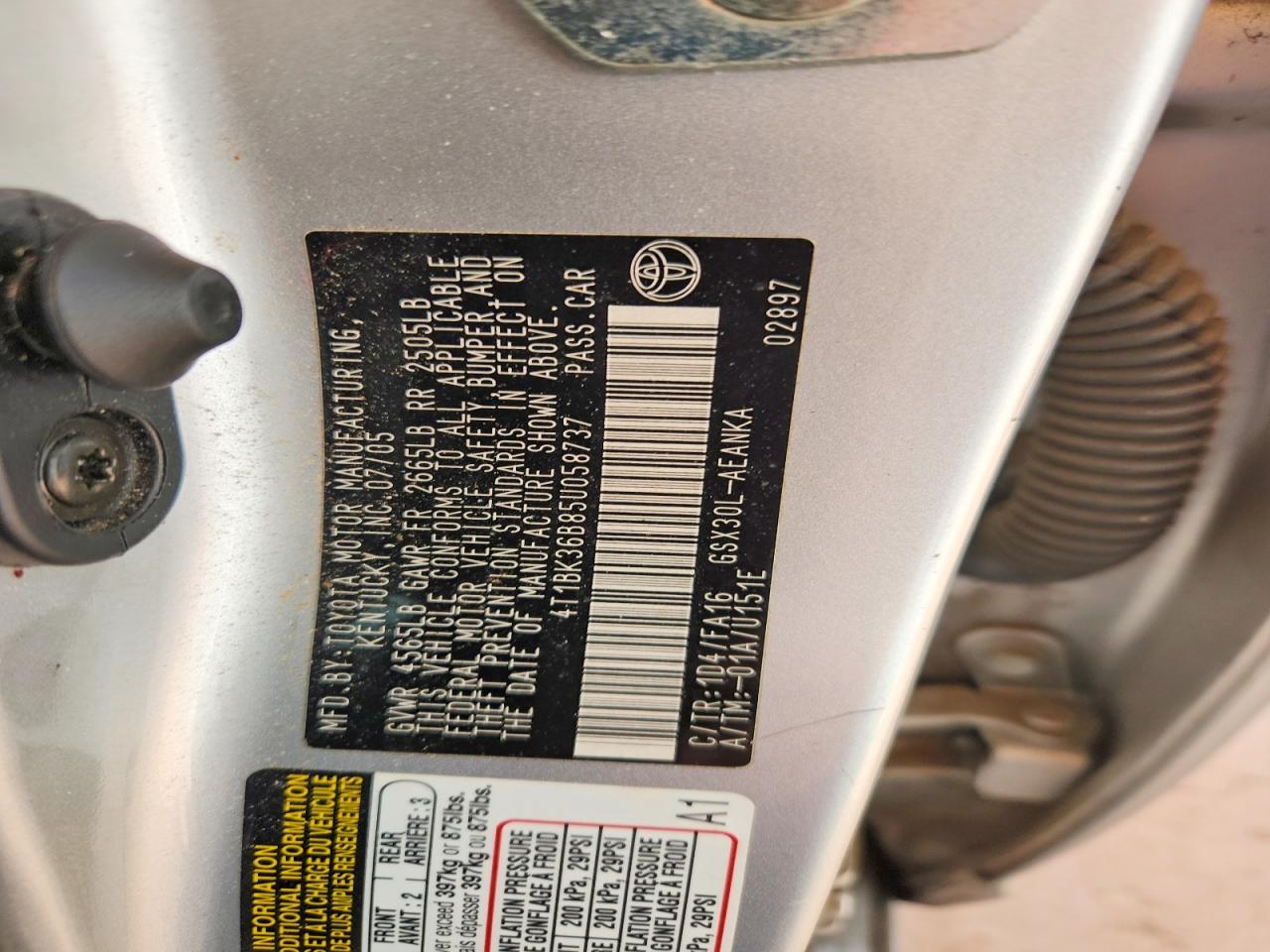 2005 TOYOTA AVALON XL photo 12