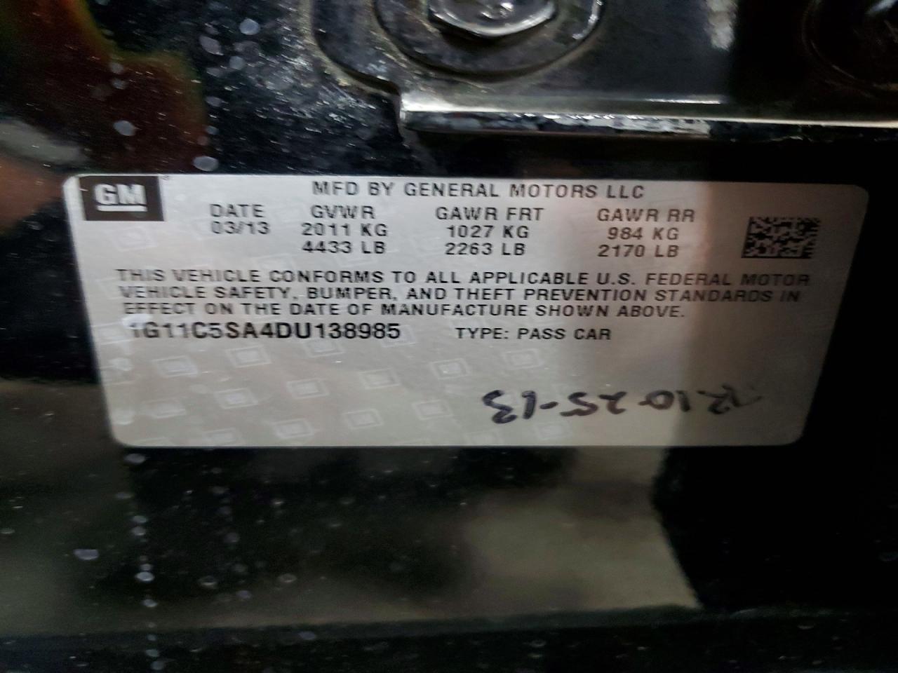2013 CHEVROLET MALIBU 1LT photo 13