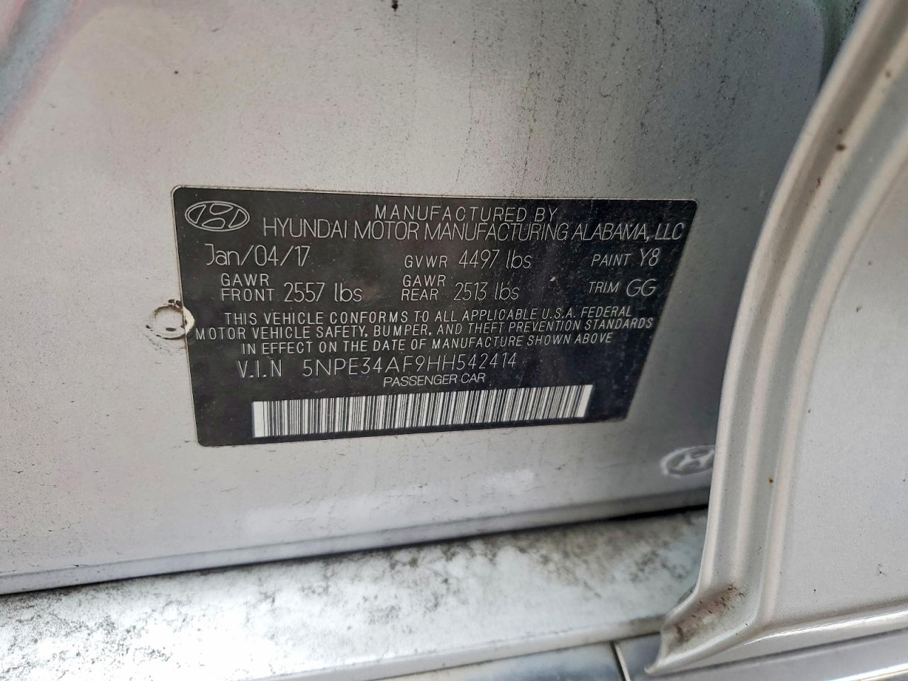 2017 HYUNDAI SONATA SPORT photo 12