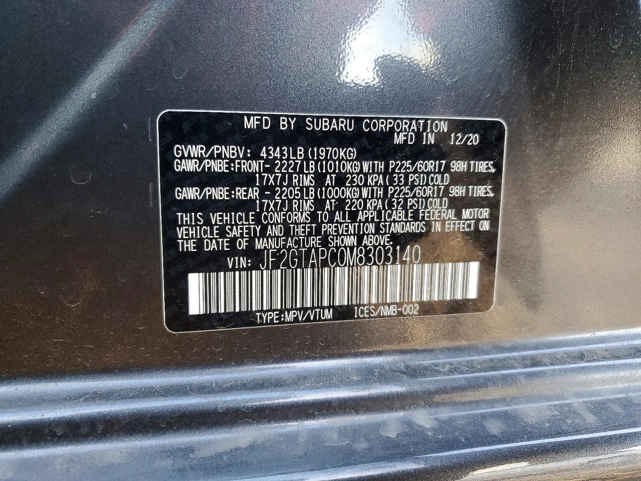 2021 SUBARU CROSSTREK PREMIUM photo 37
